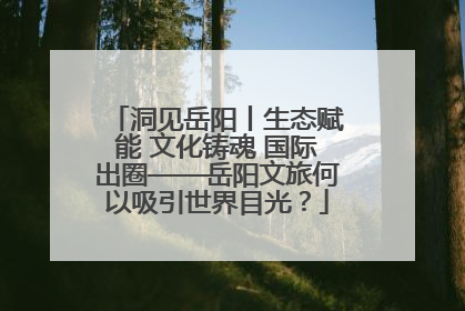 洞见岳阳丨生态赋能 文化铸魂 国际出圈——岳阳文旅何以吸引世界目光？