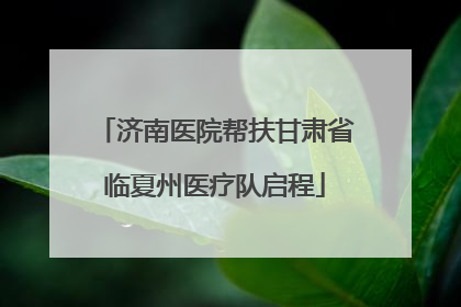 济南医院帮扶甘肃省临夏州医疗队启程
