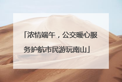 浓情端午，公交暖心服务护航市民游玩南山