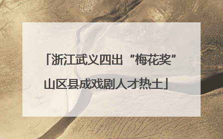 浙江武义四出“梅花奖” 山区县成戏剧人才热土