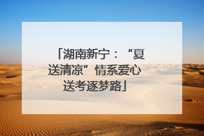 湖南新宁：“夏送清凉”情系爱心送考逐梦路