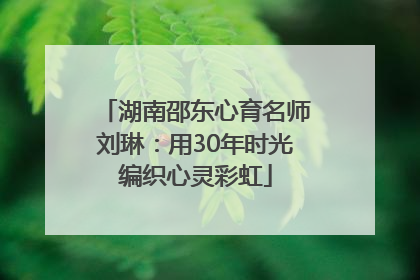 湖南邵东心育名师刘琳：用30年时光编织心灵彩虹