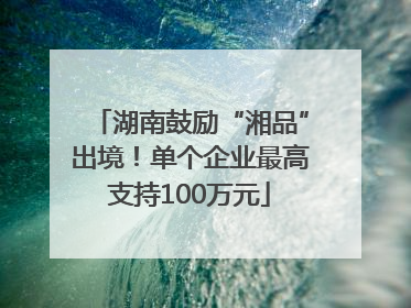 湖南鼓励“湘品”出境！单个企业最高支持100万元