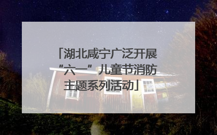 湖北咸宁广泛开展“六一”儿童节消防主题系列活动