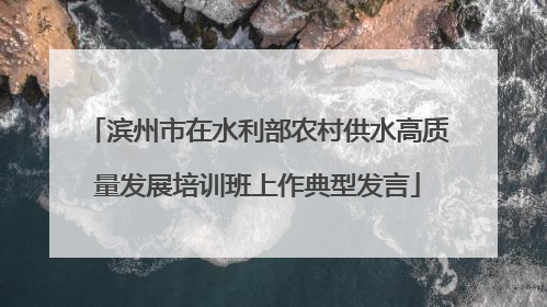 滨州市在水利部农村供水高质量发展培训班上作典型发言