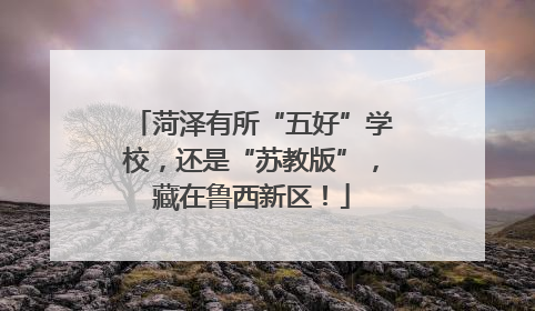 菏泽有所“五好”学校，还是“苏教版”，藏在鲁西新区！