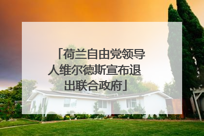 荷兰自由党领导人维尔德斯宣布退出联合政府