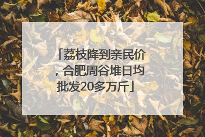 荔枝降到亲民价，合肥周谷堆日均批发20多万斤