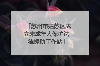 苏州市姑苏区成立未成年人保护法律援助工作站