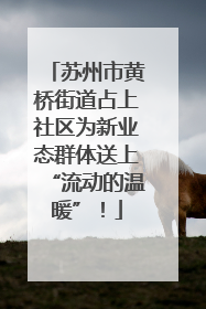 苏州市黄桥街道占上社区为新业态群体送上“流动的温暖”！