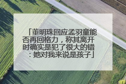 董明珠回应孟羽童能否再回格力，称其离开时确实是犯了很大的错：她对我来说是孩子