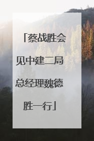 蔡战胜会见中建二局总经理魏德胜一行