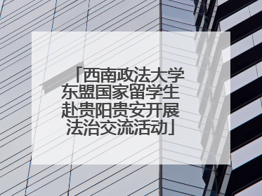西南政法大学东盟国家留学生赴贵阳贵安开展法治交流活动