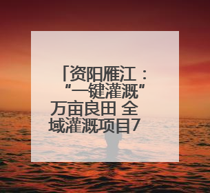 资阳雁江：“一键灌溉”万亩良田 全域灌溉项目7月投用