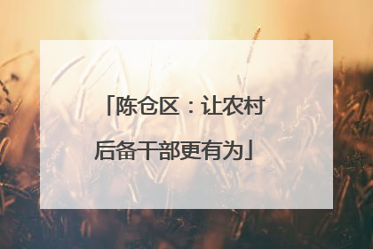 陈仓区：让农村后备干部更有为