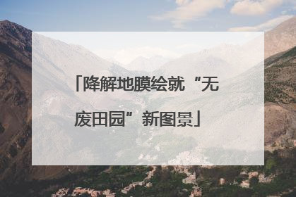 降解地膜绘就“无废田园”新图景