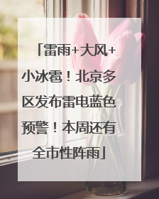 雷雨+大风+小冰雹！北京多区发布雷电蓝色预警！本周还有全市性阵雨