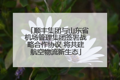 顺丰集团与山东省机场管理集团签署战略合作协议 将共建航空物流新生态