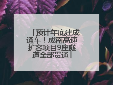 预计年底建成通车！成南高速扩容项目9座隧道全部贯通