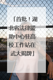 首批！湖北省法律援助中心驻高校工作站在武大揭牌