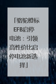 骆驼橙标EFB启停电池：引领高性价比启停电池新选择