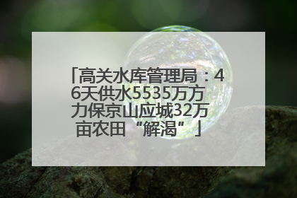 高关水库管理局：46天供水5535万方 力保京山应城32万亩农田“解渴”