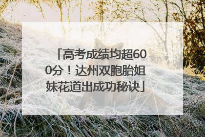 高考成绩均超600分！达州双胞胎姐妹花道出成功秘诀