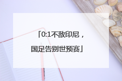 0:1不敌印尼，国足告别世预赛