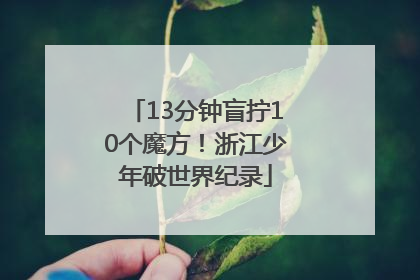 13分钟盲拧10个魔方！浙江少年破世界纪录