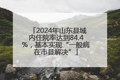 2024年山东县域内住院率达到84.4%，基本实现“一般病在市县解决”