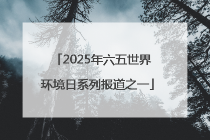 2025年六五世界环境日系列报道之一