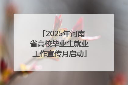 2025年河南省高校毕业生就业工作宣传月启动