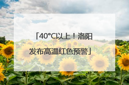 40°C以上！洛阳发布高温红色预警