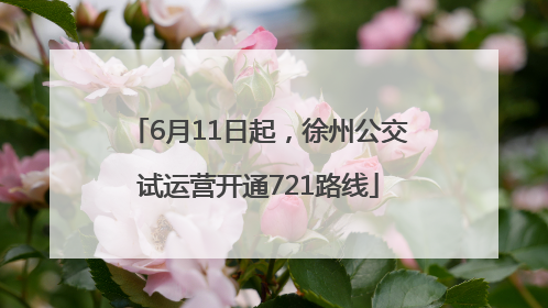 6月11日起，徐州公交试运营开通721路线