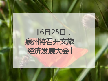 6月25日，泉州将召开文旅经济发展大会