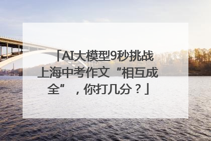 AI大模型9秒挑战上海中考作文“相互成全”，你打几分？