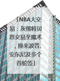 NBA大交易：灰熊将贝恩交易至魔术，换来波普、安东尼及多个首轮签